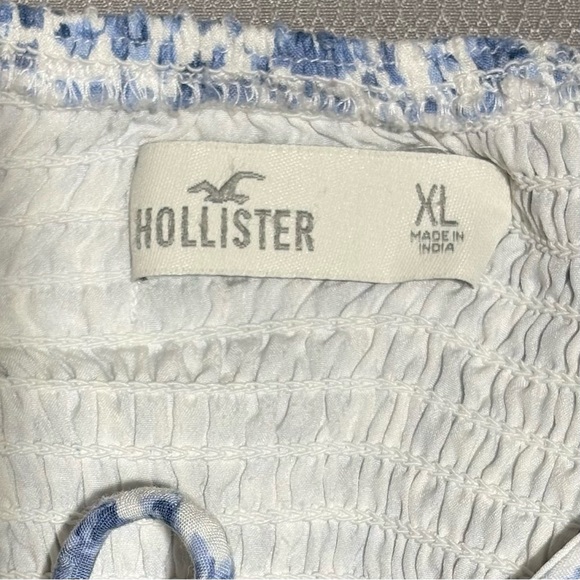 Hollister, baby doll floral easy fit tie-front cropped Y2K coquette peasant XL - Picture 7 of 11